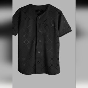 BLVCK PARIS monogram  Black Men's Jersey Shist Mens Sz M